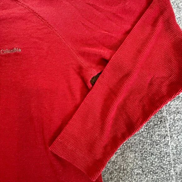 Columbia Henley Shirt Mens Extra Large Red Waffle Knit Omni-Wick L/S Thermal - Picture 9 of 10